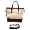 Image 1 : Chanel Cream Black Leather Gabrielle Tote Bag