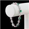 Image 2 : 8.88 ctw Emerald and 2.87 ctw Diamond Platinum Bracelet