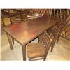 Image 2 : Wooden Table 75"x31"x30"H w/ 6 Matching Chairs 16"x17"x33"H