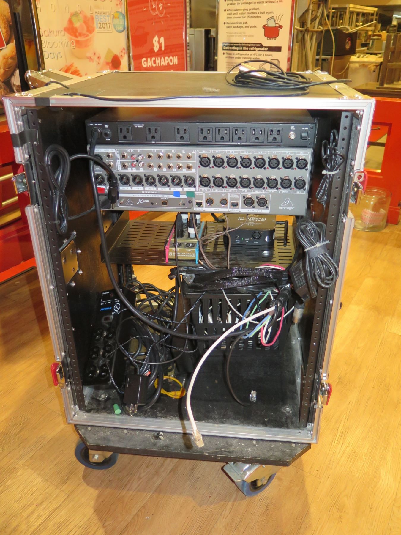 Rolling Audio Cabinet w/ Behringer X32 Rack Digital Mixer, Airstream ...