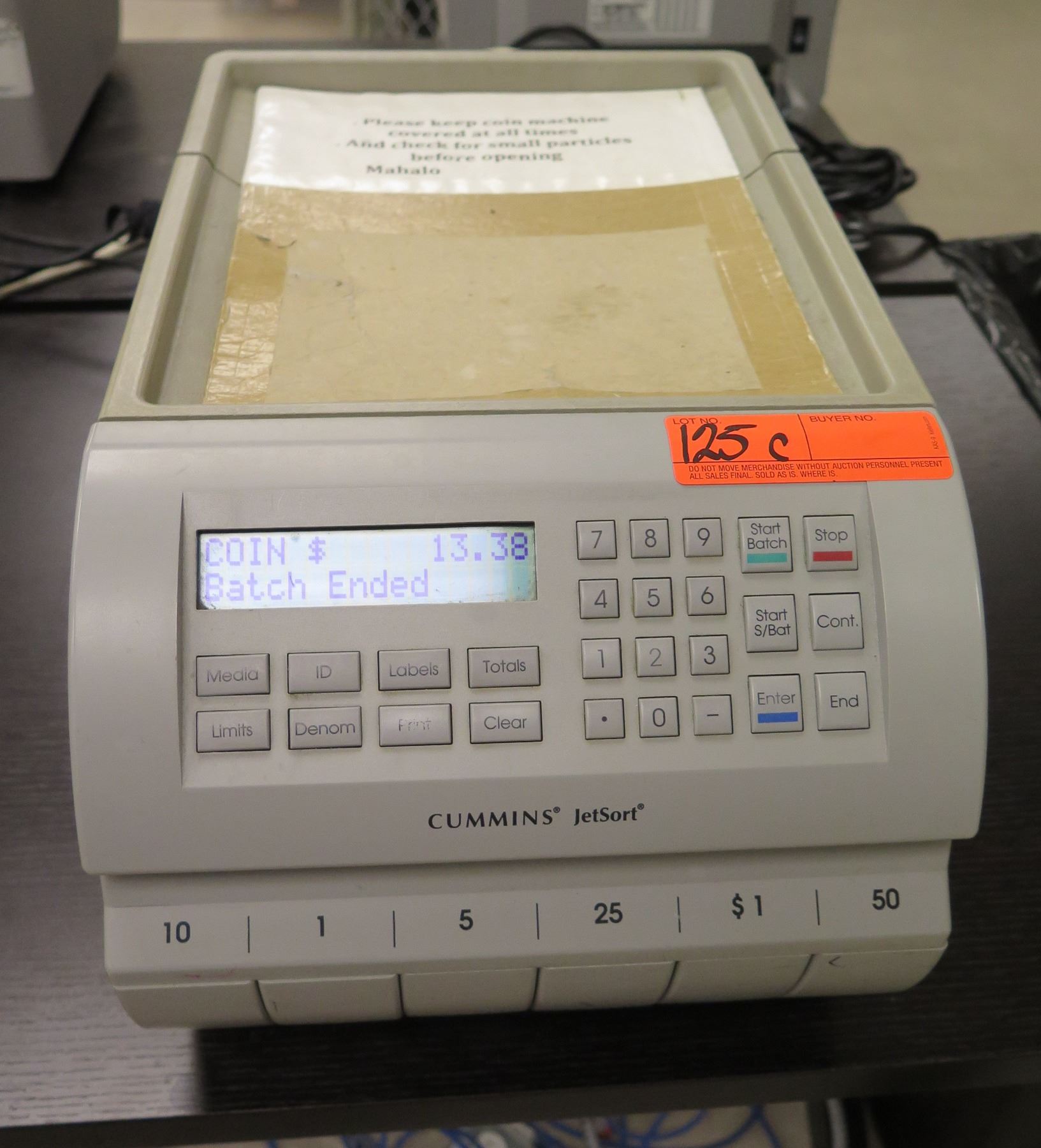 Cummins-Allison 1606 JetSort Coin Sorter Machine