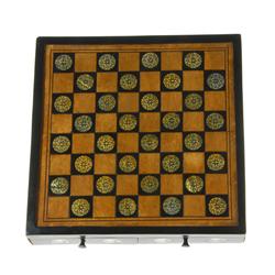 Hand Painted Marble Chess Set Wooden Box (CLB-272)