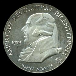 1973 One Ounce Silver Round John Adams BU (COI-5254)