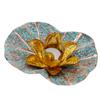 Image 1 : Chased Copper Brass Floating Lotus Candle Holder (DEC-271)