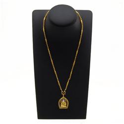 Heavy 24k Gold Filled Ganesh Amulet Necklace (JEW-162)