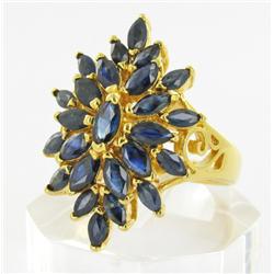 4ct Natural Sapphire Ladies Gold Vermeil Ring (JEW-1490)