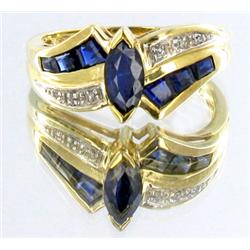 1.4ct Ceylon Blue Sapphire & Diamond 10k Gold Ladies Ring (JEW-1498)