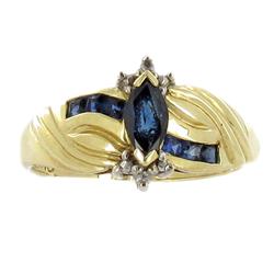 .8ct Ceylon Blue Sapphire & Diamond 10k Gold Ladies Ring (JEW-1509)