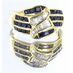 1.4ct Ceylon Blue Sapphire & Diamond 10k Gold Ladies Ring (JEW-1510)