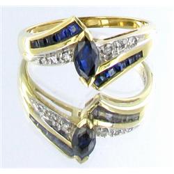 1.4ct Ceylon Blue Sapphire & Diamond 10k Gold Ladies Ring (JEW-1511)