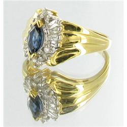 .9ct Ceylon Blue Sapphire & Diamond 10k Gold Ladies Ring (JEW-1513)