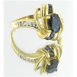 1.3ct Ceylon Blue Sapphire & Diamond 10k Gold Ladies Ring (JEW-1515)