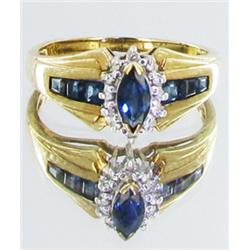 1.2ct Ceylon Blue Sapphire & Diamond 10k Gold Ladies Ring (JEW-1522)