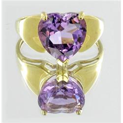3.5ct Pink Amethyst 10k Gold Ladies Ring (JEW-239)