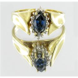 .8ct Ceylon Blue Sapphire & Diamond 10k Gold Ladies Ring (JEW-288)