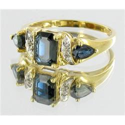 2.9ct Ceylon Blue Sapphire & Diamond 10k Gold Ladies Ring (JEW-292)