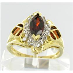 1.9ct Mozambique Garnet & Diamond 10k Gold Ladies Ring (JEW-311)