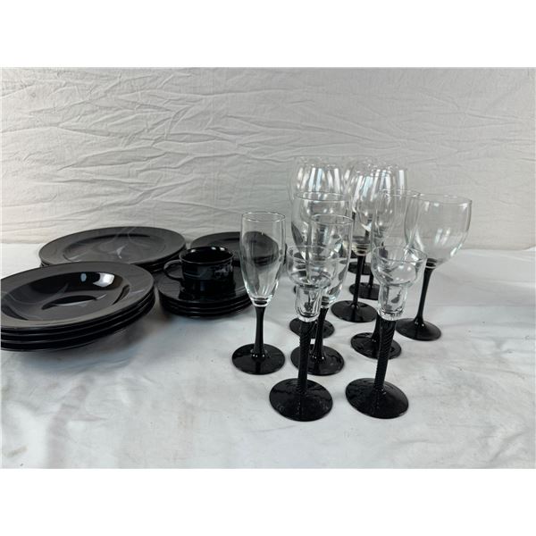 Mikasa Dish Set with glassware