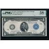 1914 $5 Chicago FRN PMG 58EPQ
