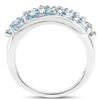 Image 3 : Plated Rhodium 4.00ctw Blue Zircon Ring