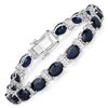 14KT White Gold 26.72ctw Blue Sapphire and Diamond Bracelet
