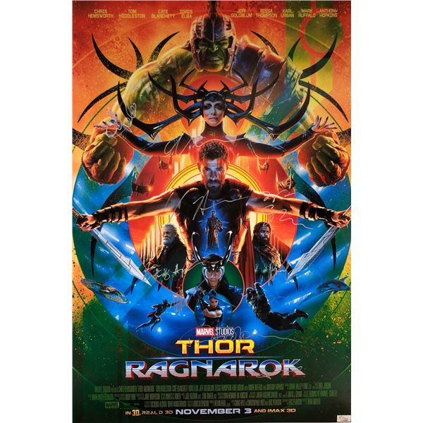 Thor Ragnarok Chris Hemsworth Signed Poster