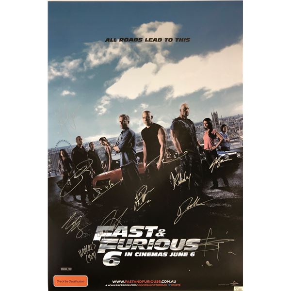 Fast and Furious Paul Walker Signed Poster