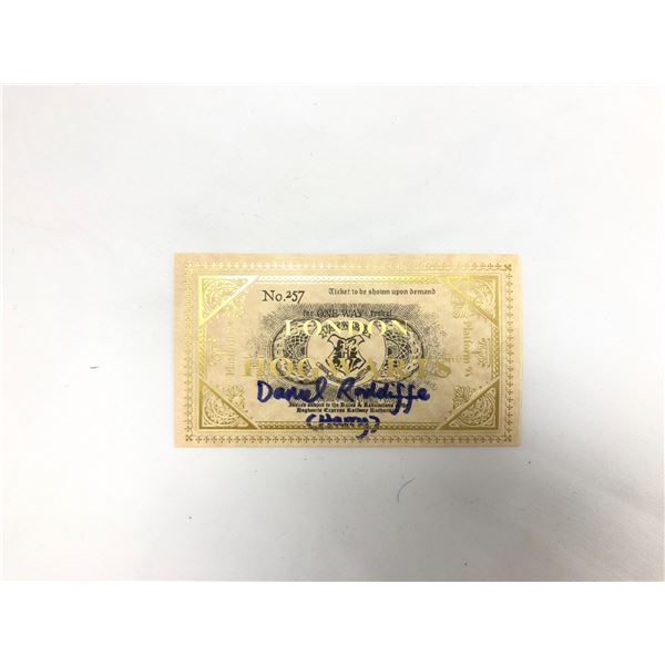 Daneil Radcliffe Signd Train Ticket
