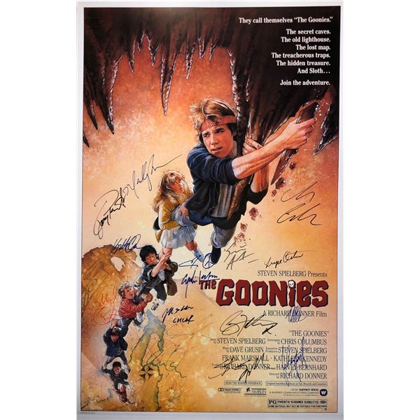Goonies Poster Sean Astin Josh Brolin Autographed Signed
