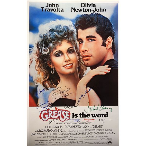 Grease Poster Olivia Newton John John Travolta Autographed Signed
