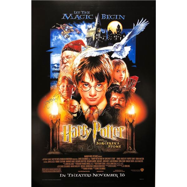 Harry Potter Philosopher's Stone Poster Daniel Radcliffe Emma Watson Rupert Grint J.K.Rowling Autogr