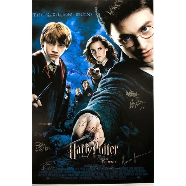 Harry Potter Order of Phoenix Poster Daniel Radcliffe Emma Watson Rupert Grint J.K.Rowling Autograph
