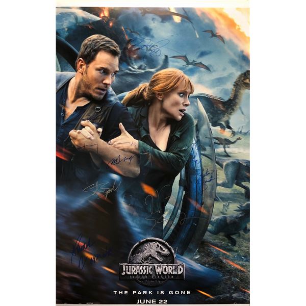Jurassic World 2 Poster Chris Pratt Bryce Dallas Howard Autographed Signed