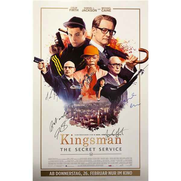 Kingsman 1Poster Colin Firth Taron Egerton Autographed Signed