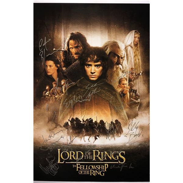 Lord of the Rings Fellowship of the Ring Poster Autographed Signed