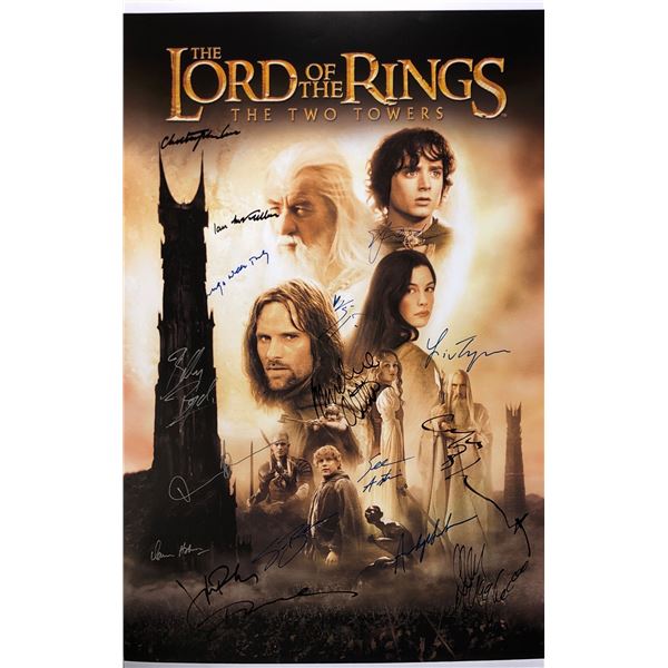 Lord of the Rings 2 Towers Poster Autographed Signed
