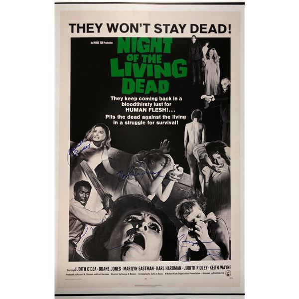 Night of Living Dead Judith O'Dea Poster Autographed Signed