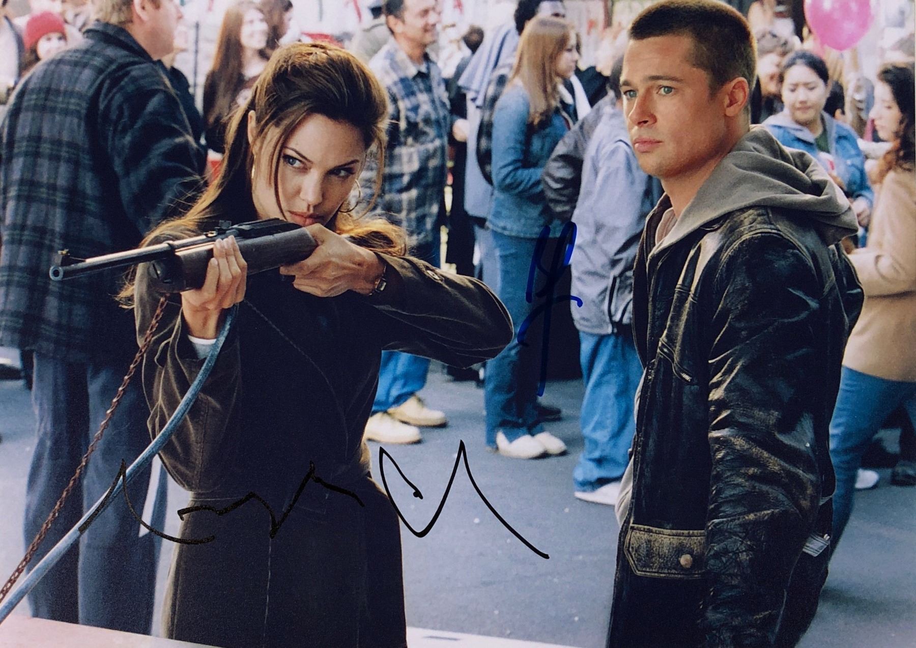 Mr n Mrs Smith Angelina Jolie Brad Pitt Photo Autographed Signed