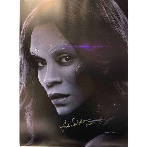 Autograph Avengers Endgame Zoe Saldana Poster