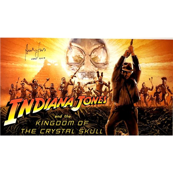 Autograph Signed Crystal Skull Poster Harrison Ford