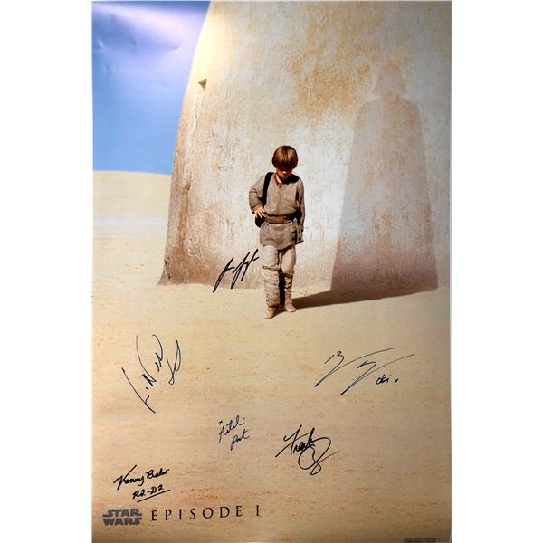 Autograph Signed Star Wars Phantom Menace Poster