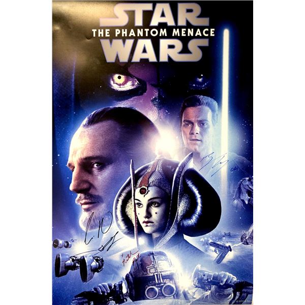Autograph Signed Star Wars Phantom Menace Poster