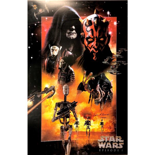 Autograph Signed Star Wars Phantom Menace Poster