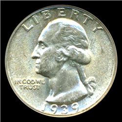 1939 Washington 25c Quarter Coin Graded NGC MS66 (COI-5285)