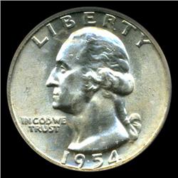 1954D Washington 25c Quarter Coin Graded PCGS MS65 (COI-5330)