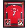 Image 1 : CHRISTIANO RONALDO SIGNED AND CUSTOM FRAMED MANCHESTER UNITED SOCCER JERSEY (BECKETT COA)