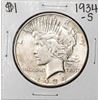 1934-S $1 Peace Silver Dollar Coin