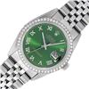 Rolex Men's Stainless Steel Green Diamond Datejust Wristwatch