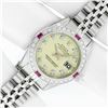 Image 2 : Rolex Ladies Stainless Steel Yellow Diamond & Ruby Datejust Wristwatch