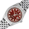 Image 2 : Rolex Men's Stainless Steel Red Diamond Datejust Wristwatch